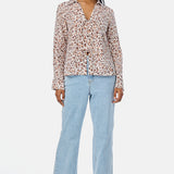 Tie Front Top - Ecru Animal