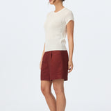 Knit Cap Sleeve Top - White
