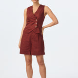 Adjustable Bermuda Short - Sangria