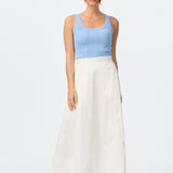 Cotton A-Line Skirt - White