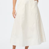 Cotton A-Line Skirt - White