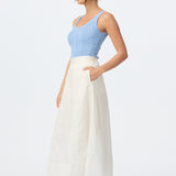 Cotton A-Line Skirt - White
