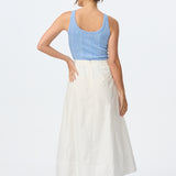Cotton A-Line Skirt - White