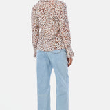 Tie Front Top - Ecru Animal