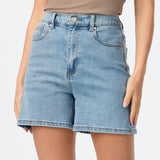 Denim Elasticated Shorts - Mid Blue Wash