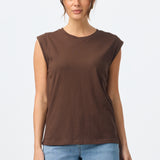 Lightweight Cap Sleeve Jersey Tank - Chocolate