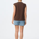 Lightweight Cap Sleeve Jersey Tank - Chocolate