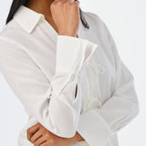 Tie Front Top - White