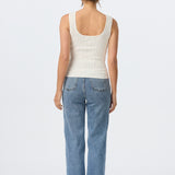 Square Neck Tank - White