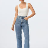 Square Neck Tank - White