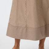 Cotton A-Line Skirt - Chocolate Stripe