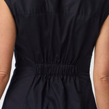 Cap Sleeve Shirt Dress - Navy
