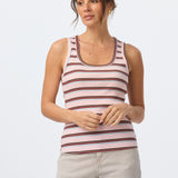 Scoop Neck Tank - Musk Pink Stripe