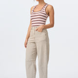 Scoop Neck Tank - Musk Pink Stripe
