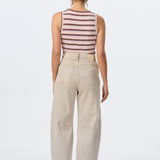 Scoop Neck Tank - Musk Pink Stripe