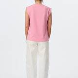 V Neck Cap Sleeve Jersey Tank - Musk Pink