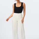 Tailored Pintuck Jeans - White