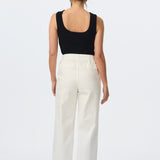 Tailored Pintuck Jeans - White