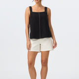 Contrast Stitch Top - Black
