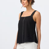 Contrast Stitch Top - Black