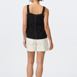 Contrast Stitch Top - Black