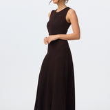 Gathered Waist Jersey Dress - Dark Chocolate