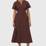 Short Sleeve Midi Dress - Espresso
