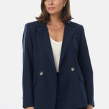 Tailored Double Breasted Blazer - Navy