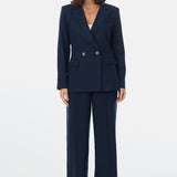 Tailored Double Breasted Blazer - Navy