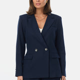 Tailored Double Breasted Blazer - Navy