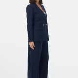 Tailored Double Breasted Blazer - Navy