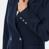 Tailored Double Breasted Blazer - Navy