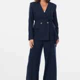 Tailored Double Breasted Blazer - Navy