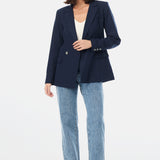 Tailored Double Breasted Blazer - Navy