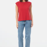 Cap Sleeve Jersey Tank - Crimson