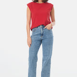 Cap Sleeve Jersey Tank - Crimson