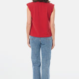 Cap Sleeve Jersey Tank - Crimson