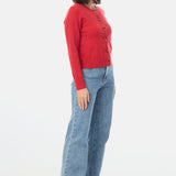Lightweight Knit Cardigan - Crimson