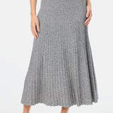 Rib Knit Skirt - Navy Marl