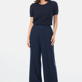 Tailored Pintuck Pants - Navy