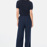 Textured Short Sleeve Knit Top - Navy