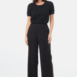 Tailored Pintuck Pants - Black