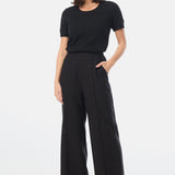Tailored Pintuck Pants - Black