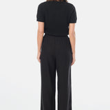 Tailored Pintuck Pants - Black
