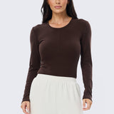 Long Sleeve Jersey Top - Dark Chocolate