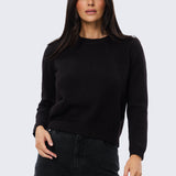 Long Sleeve Crew Neck Jumper - Dark Chocolate