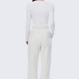 Pintuck Tracksuit Pant - Snow Marl