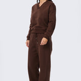 V Neck Tracksuit Jumper - Cappuccino