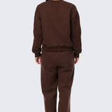 V Neck Tracksuit Jumper - Cappuccino