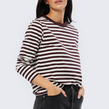 Long Sleeve T-Shirt - Cappuccino Stripe